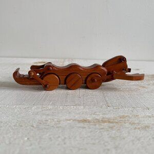 Wooden Push Along Bug Toy with Moving Claws and Wheeled Legs